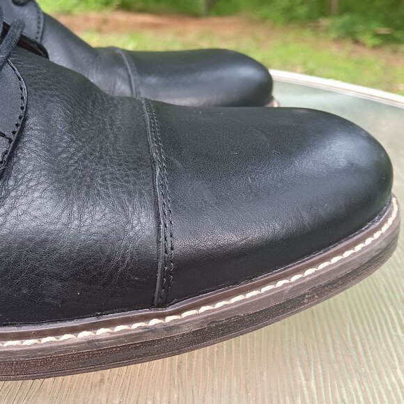 Men's Aston Grey Lollan Black Leather Ankle Boots Size 10.5 M - Picture 5 of 12